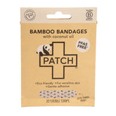 PATCH Kids Coconut Panda bamboo bandages box with panda illustration, sustainable packaging, total 20 sterile strips.