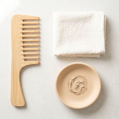 Bamboo Wide-Tooth Hair Comb with Handle – Detangling Comb
