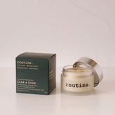 Routine Like a Boss natural deodorant - 58g glass jar with green packaging box showing cream-coloured deodorant formula - maximum strength baking soda formula for non-sensitive skin