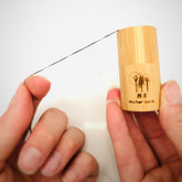 vegan biodegradable dental floss in bamboo container- 50m