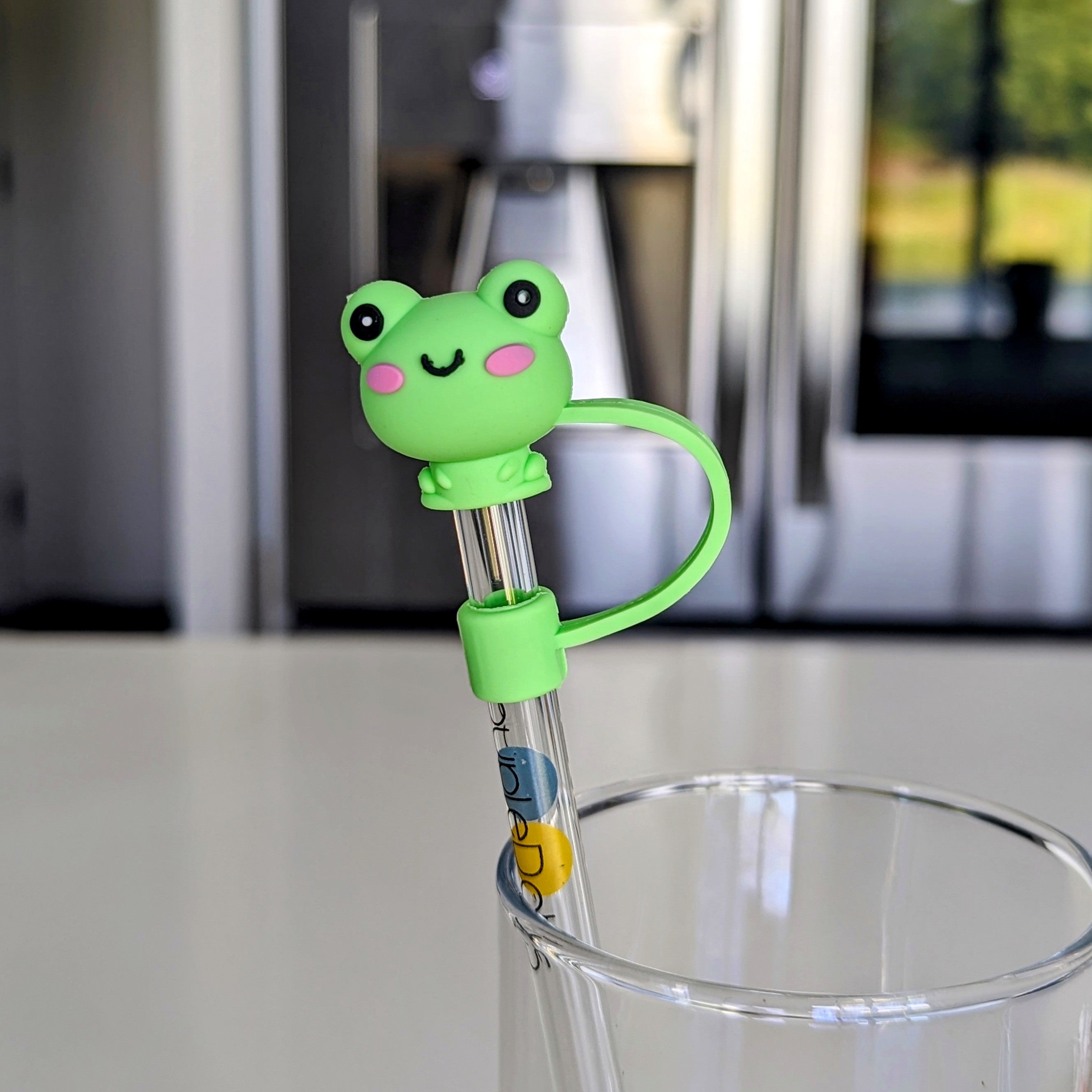 Silicone Straw Covers - Cute Animals | Regular Straw - frog