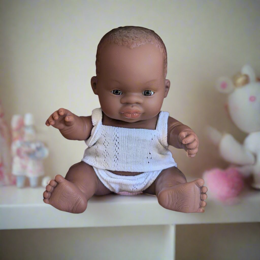 miniland black baby boy doll