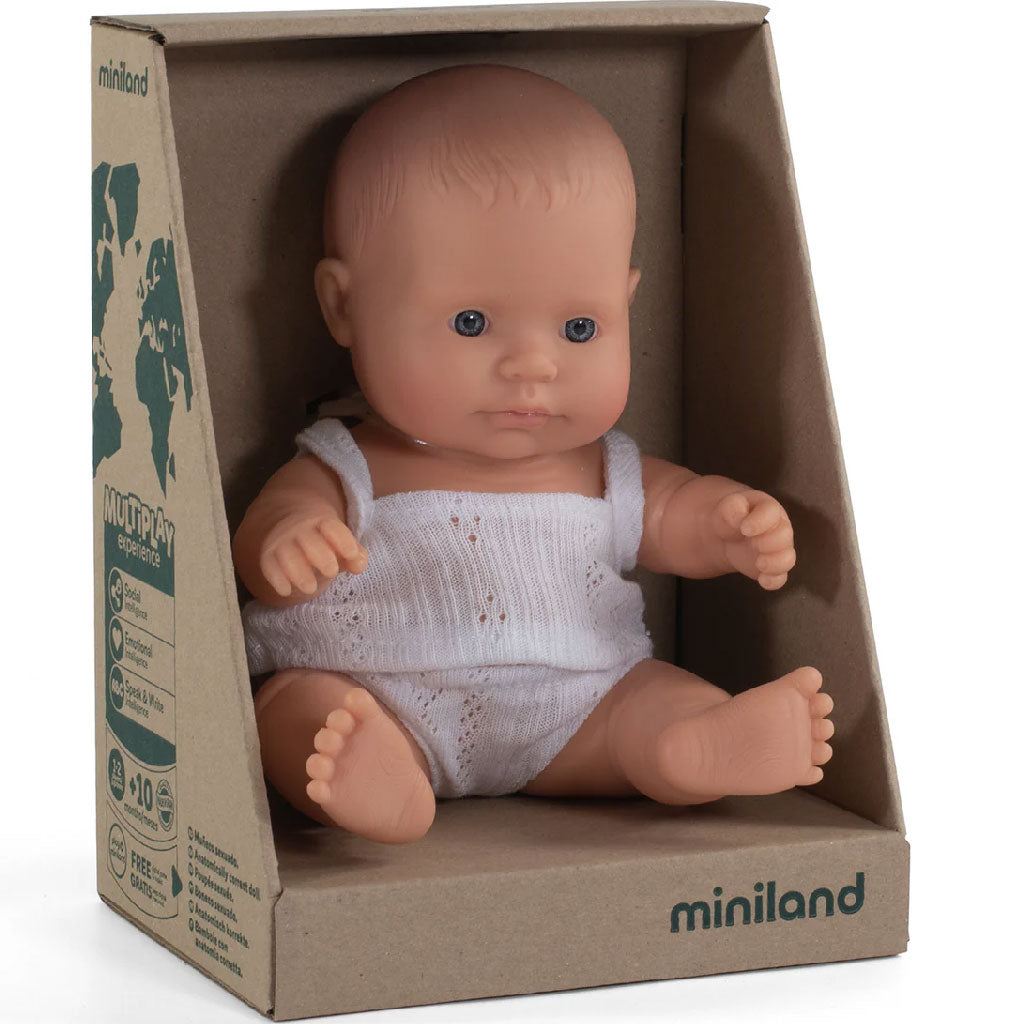 miniland Baby Doll Caucasian Girl 8¼"