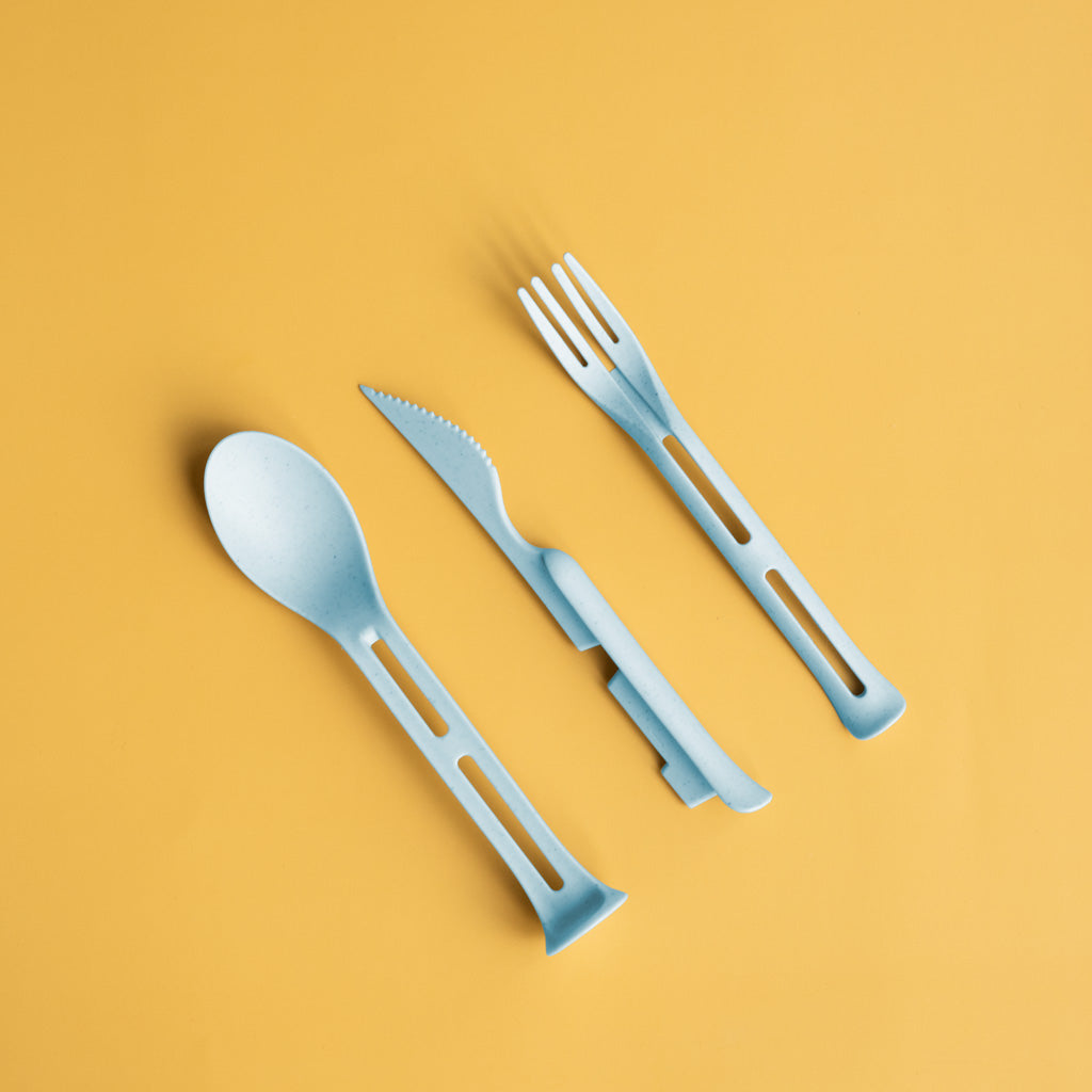 Compostable Cutlery Set | 3-in-1 Nesting Reusable Utensils – EcoFreax