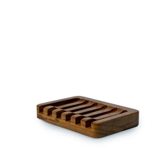 teak wood soap dish - waterfall