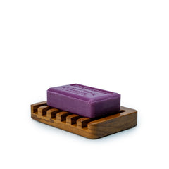 teak wood soap dish - waterfall