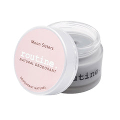 Moon Sisters routine natural deodorant jar with pink cap on a white background