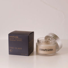 The Class luxury deodorant 50g jar with genuine quartz crystal and black packaging box - premium natural deodorant with crystal energy enhancement for transformative daily rituals