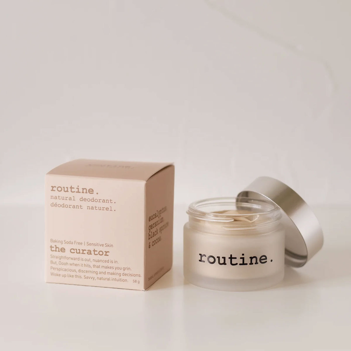 routine The Curator Natural Deodorant Jar— Baking Soda Free Cream
