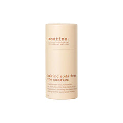 routine The Curator deodorant stick displayed on a white background showing minimalist packaging.