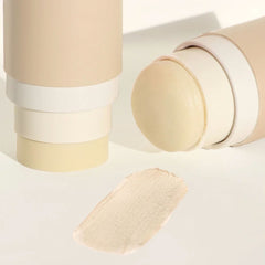 routine The Curator deodorant stick with cap off beside a creamy swatch on a white surface showing its smooth texture.