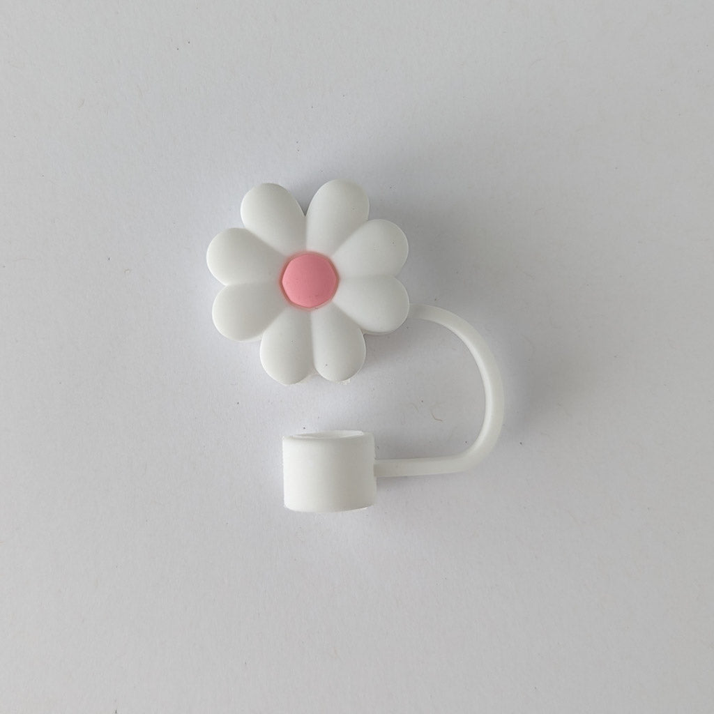 Cute Silicone Straw Toppers - Daisy Flower | Wide Straw