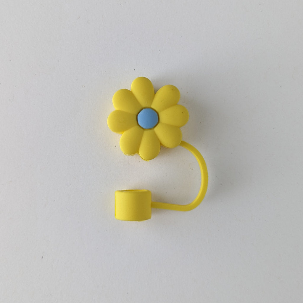 Cute Silicone Straw Toppers - Daisy Flower | Wide Straw