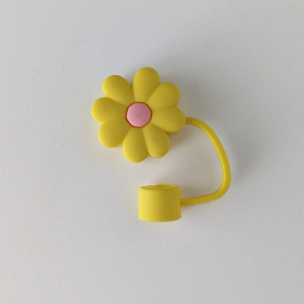 Cute Silicone Straw Toppers - Daisy Flower | Wide Straw