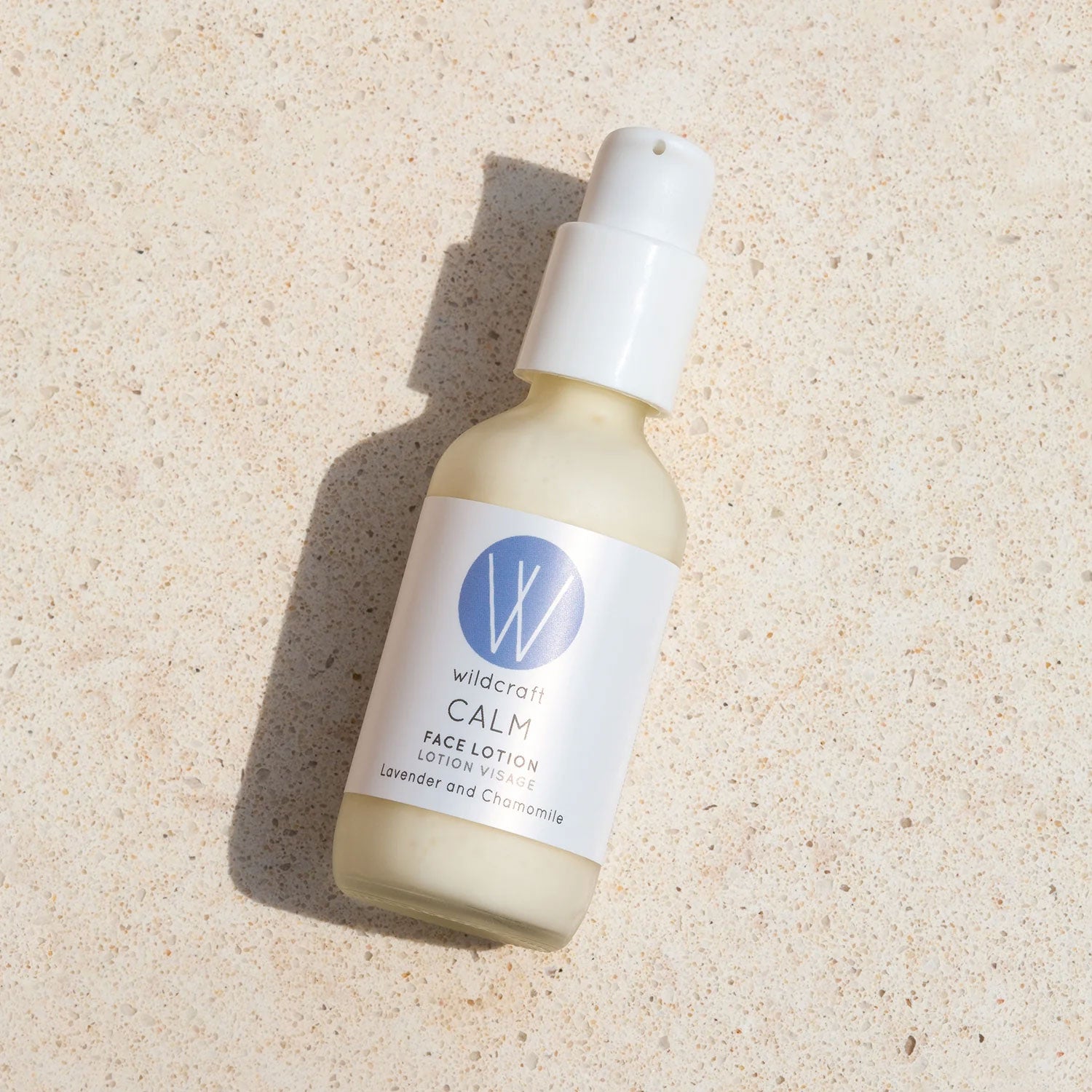 wildcraft CALM face lotion bottle on a table