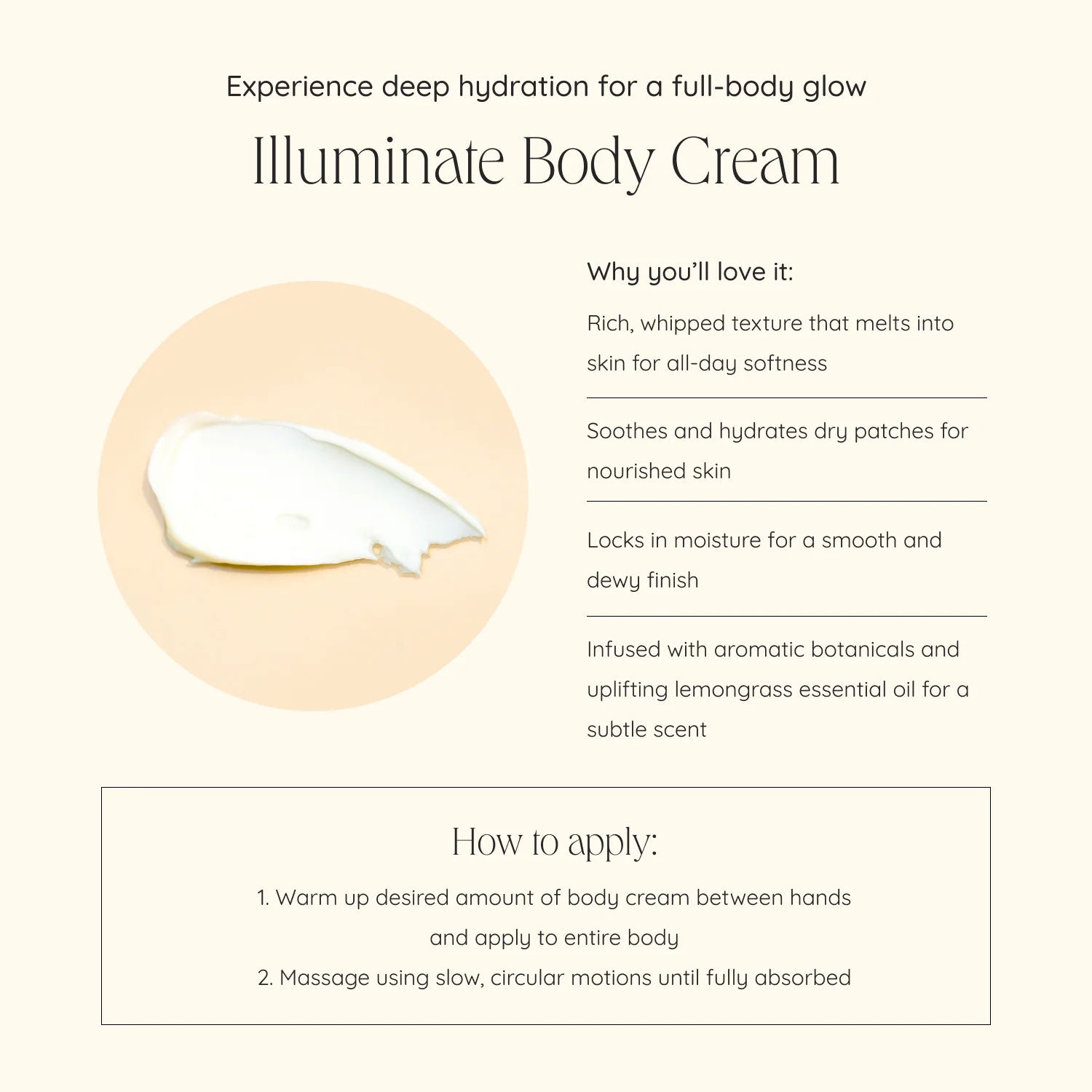 ILLUMINATE Body Cream with Lemongrass & Aloe Vera