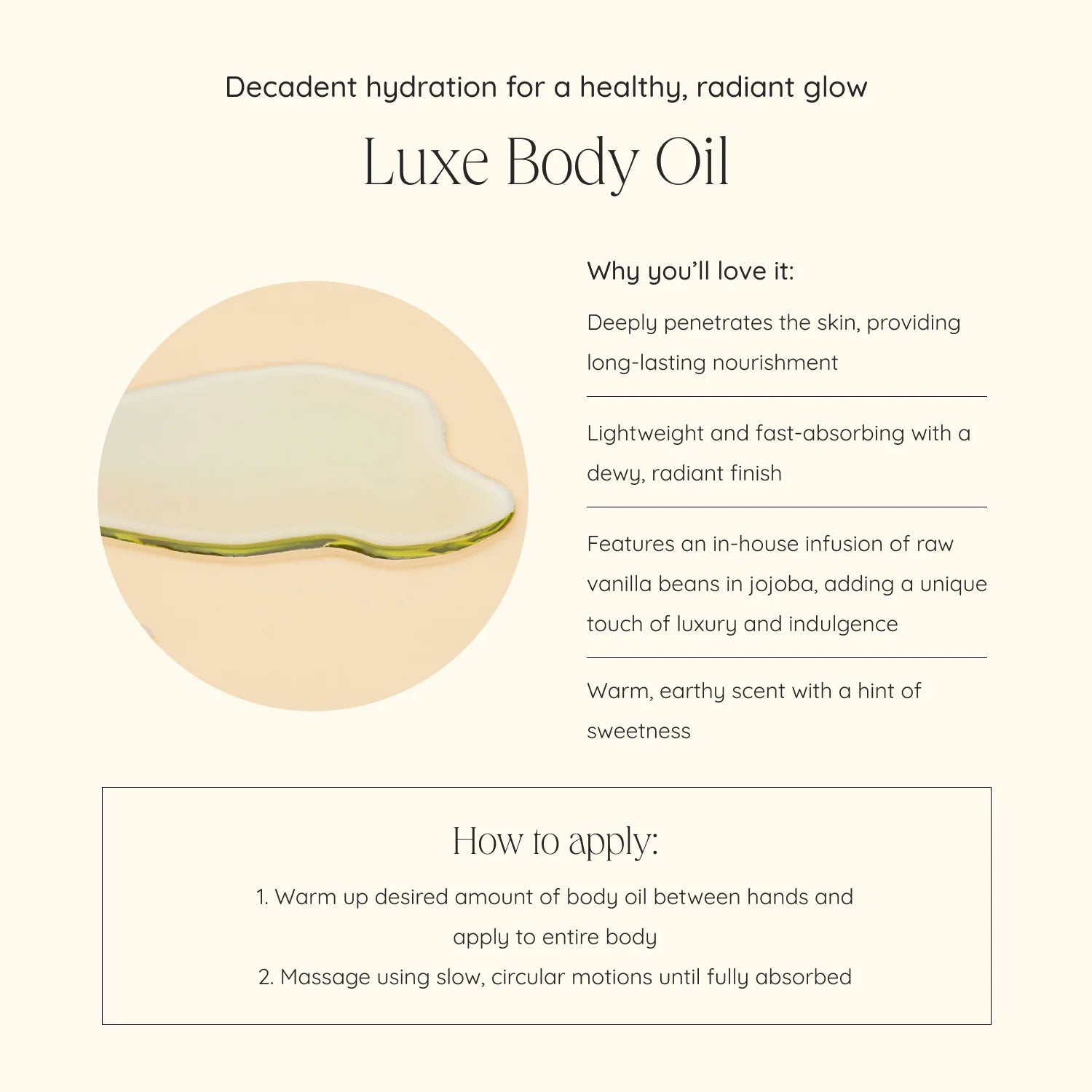 LUXE Body Oil with Camellia & Evening Primrose