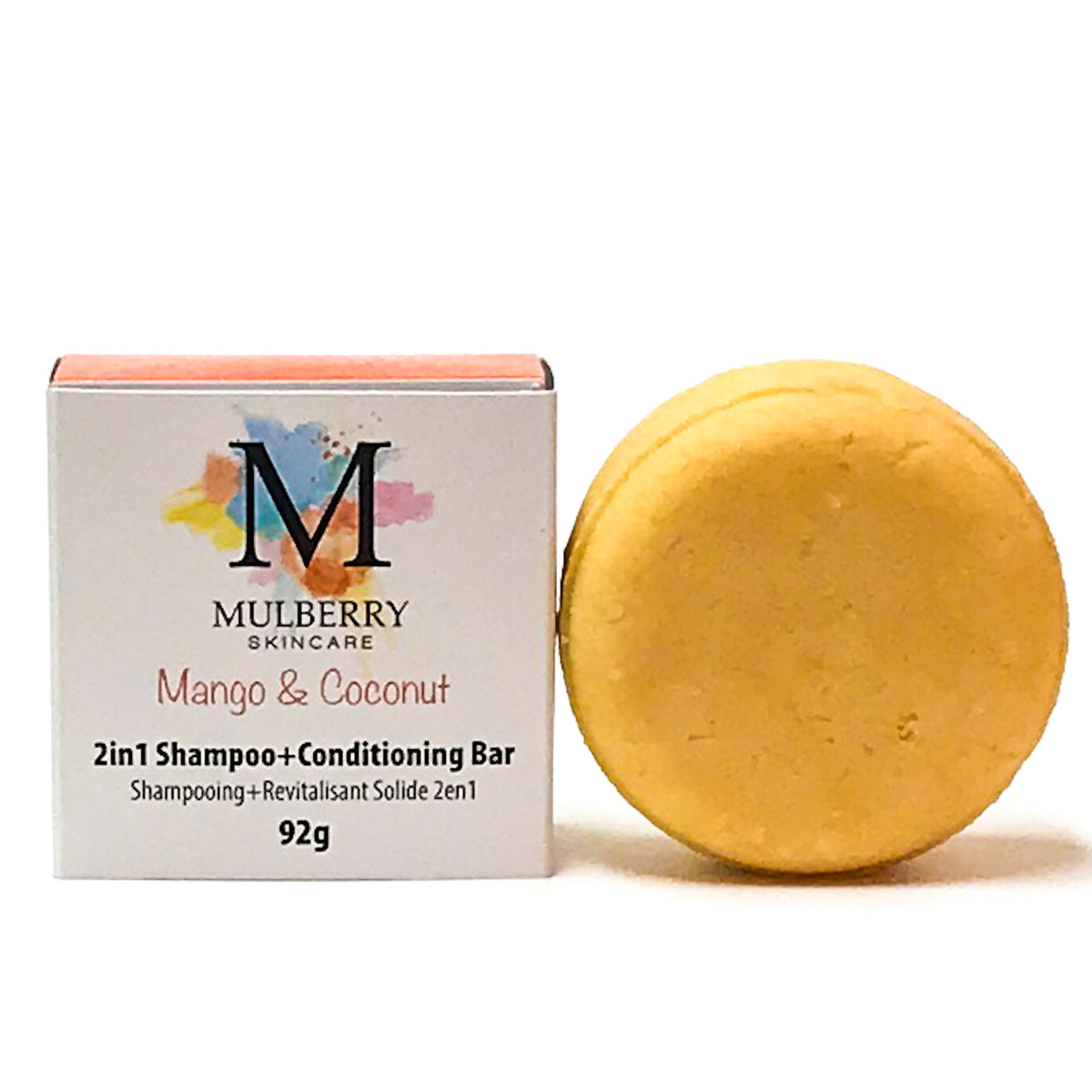 2-in-1 solid shampoo + conditioner bar - mango & coconut