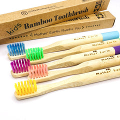 colourful bamboo toothbrushes for kids