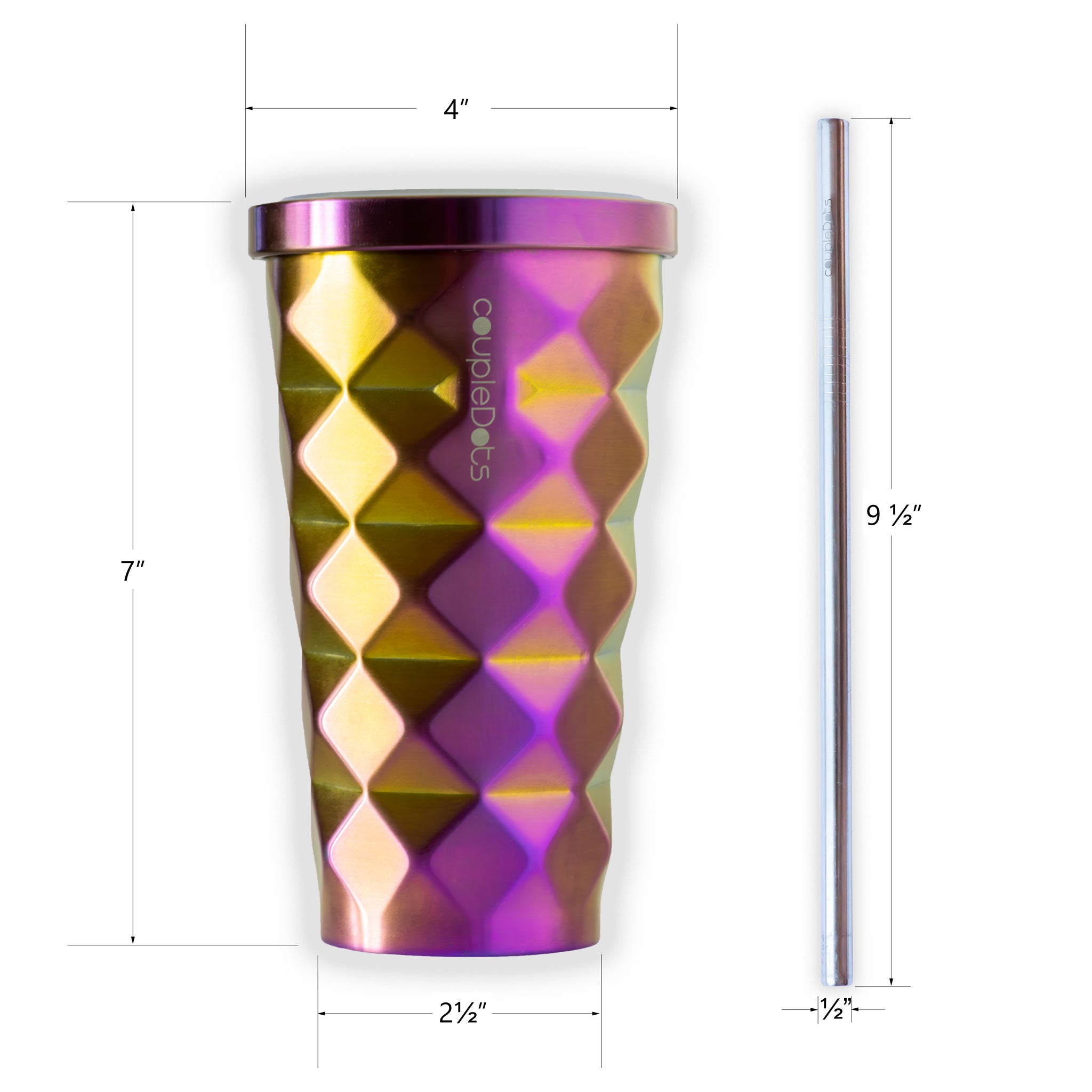 Disco Mug | Travel Mug Tumbler For Hot and Cold Drinks with Straw - EcoFreax | Think Bigger.