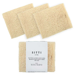 raw kitchen and bath natural loofah scrubber (set of 3) | sitti