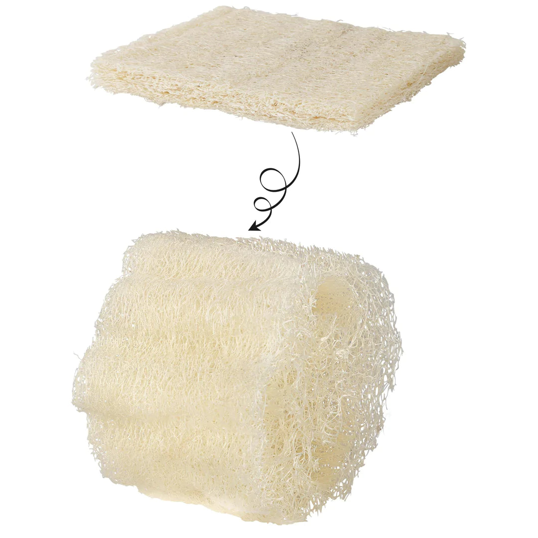 raw kitchen and bath natural loofah scrubber (set of 3) | sitti