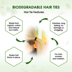 elastic hair ties - organic biodegradable - black (pack of 27)