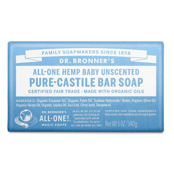 pure organic castile solid soap bar - baby unscented | Dr. Bronner's