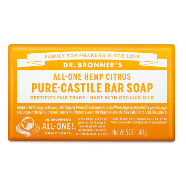 pure organic castile solid soap bar -citrus | Dr. Bronner's