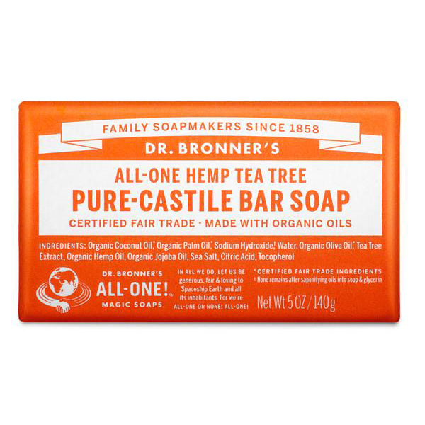 pure organic castile solid soap bar - tea tree | Dr. Bronner's