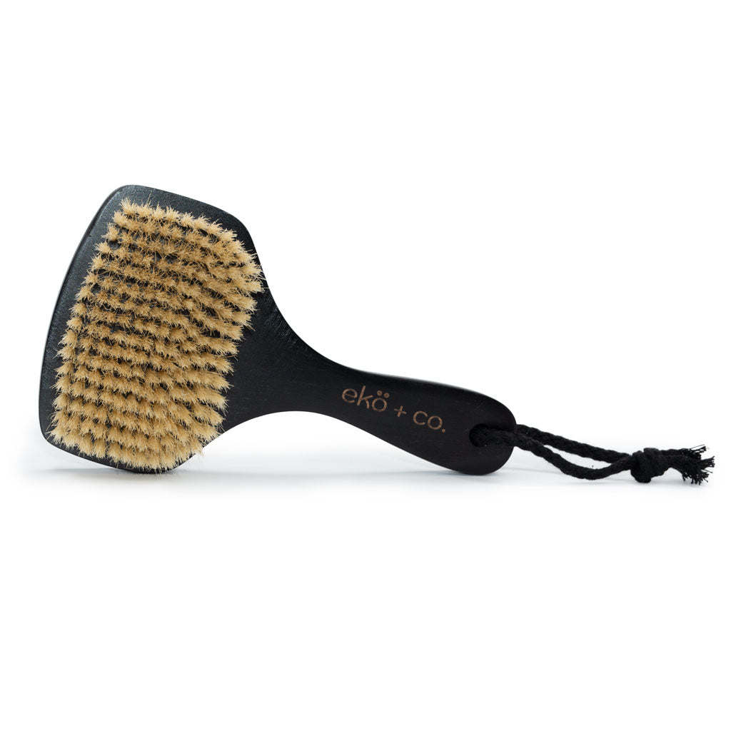 boar bristles dry body brush with handle - dry brushing skin