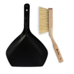 wooden hand broom and dustpan set