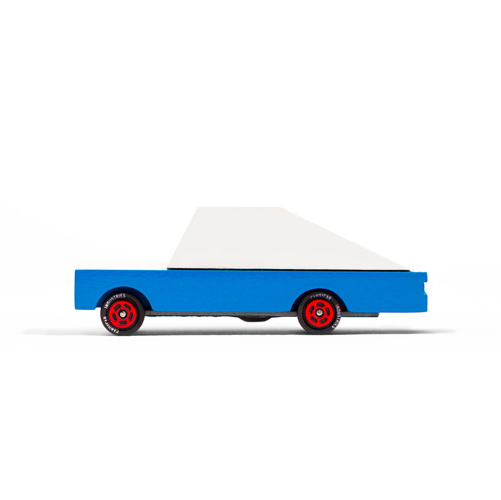 candylab blue racer #8 - wooden toy car