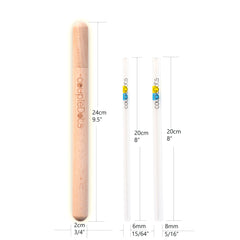 coupleDots Reusable Glass Drinking Straws with Wooden Case includes Bubble Tea Straw - EcoFreax | Think Bigger.