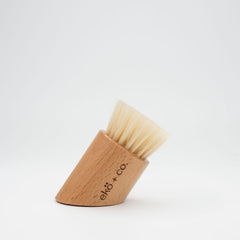 wooden facial dry brush with natural bristles