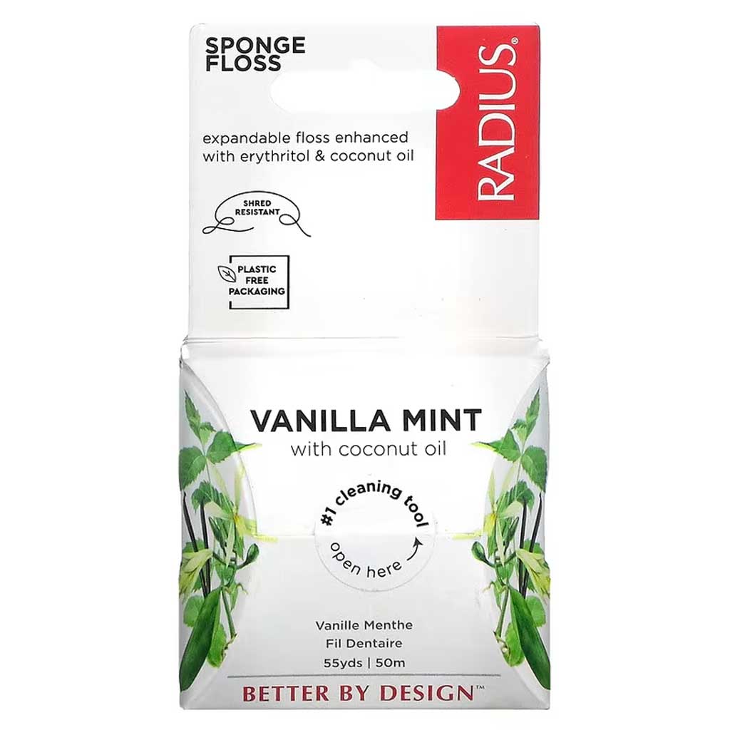 RADIUS Vegan Sponge Adult Floss | Vanilla Mint