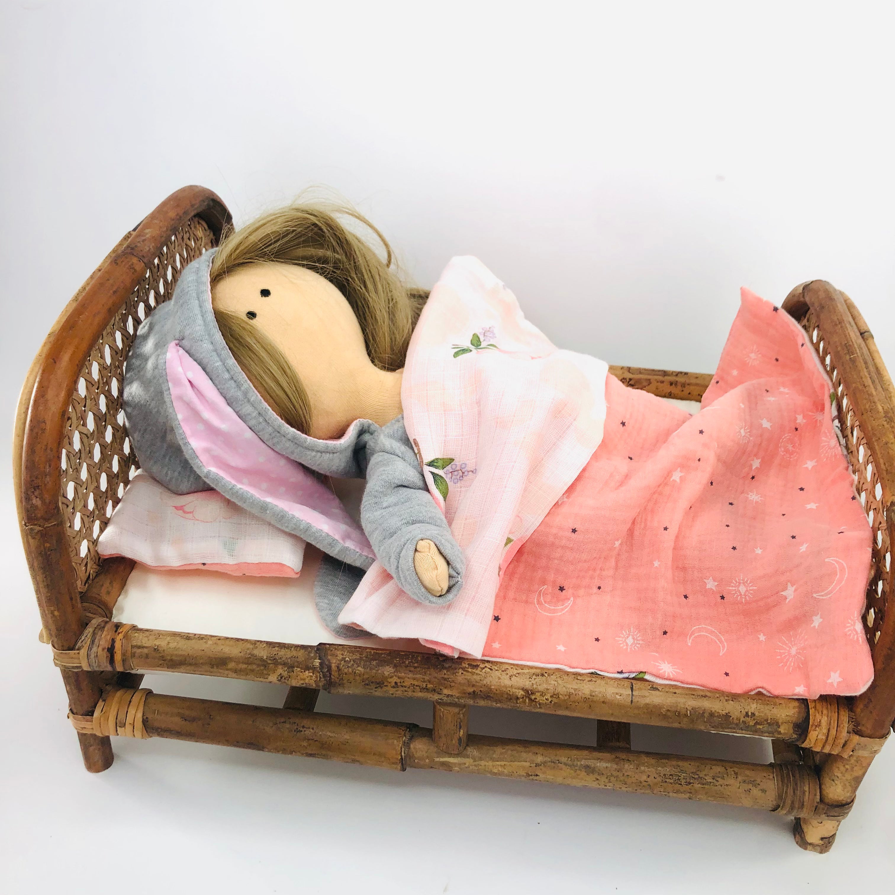 natural muslin doll bedding set pretend play