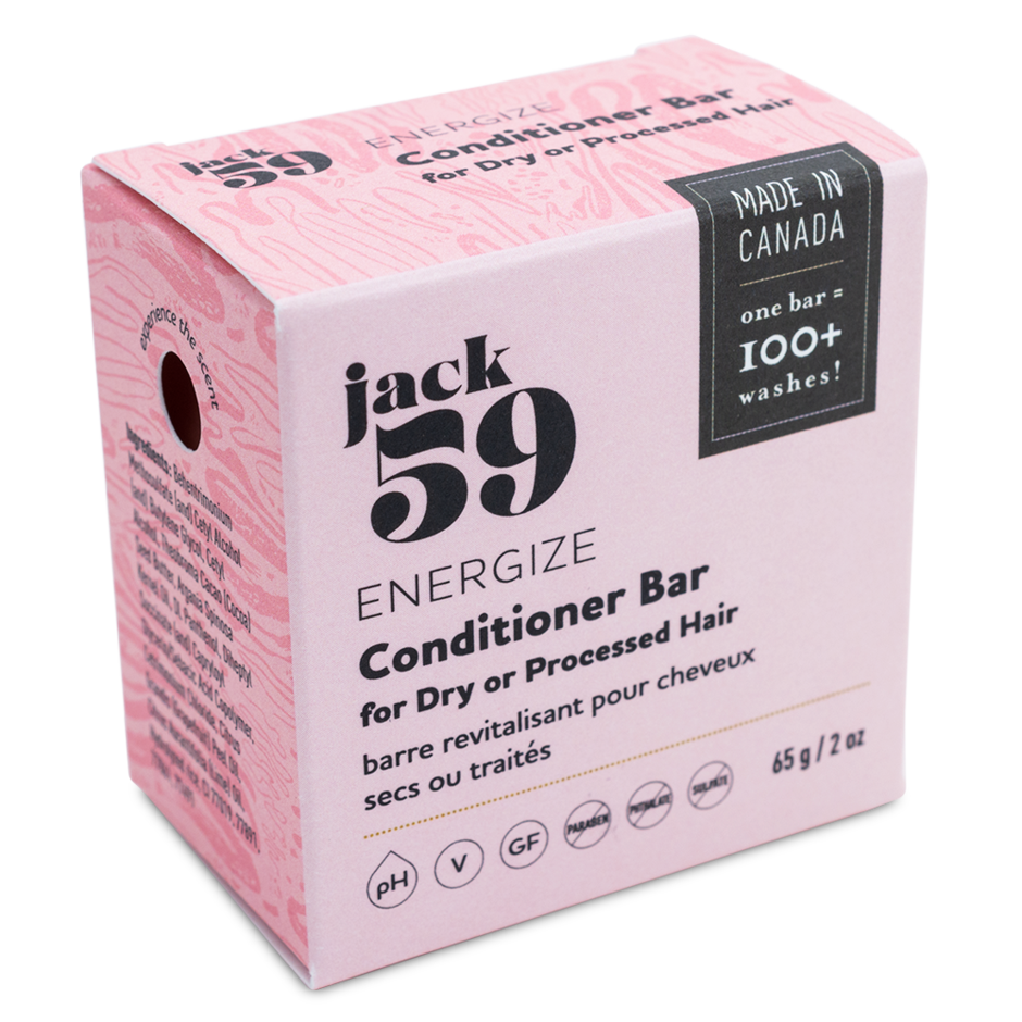 Jack59 energize conditioner bar for dry processed hair - box