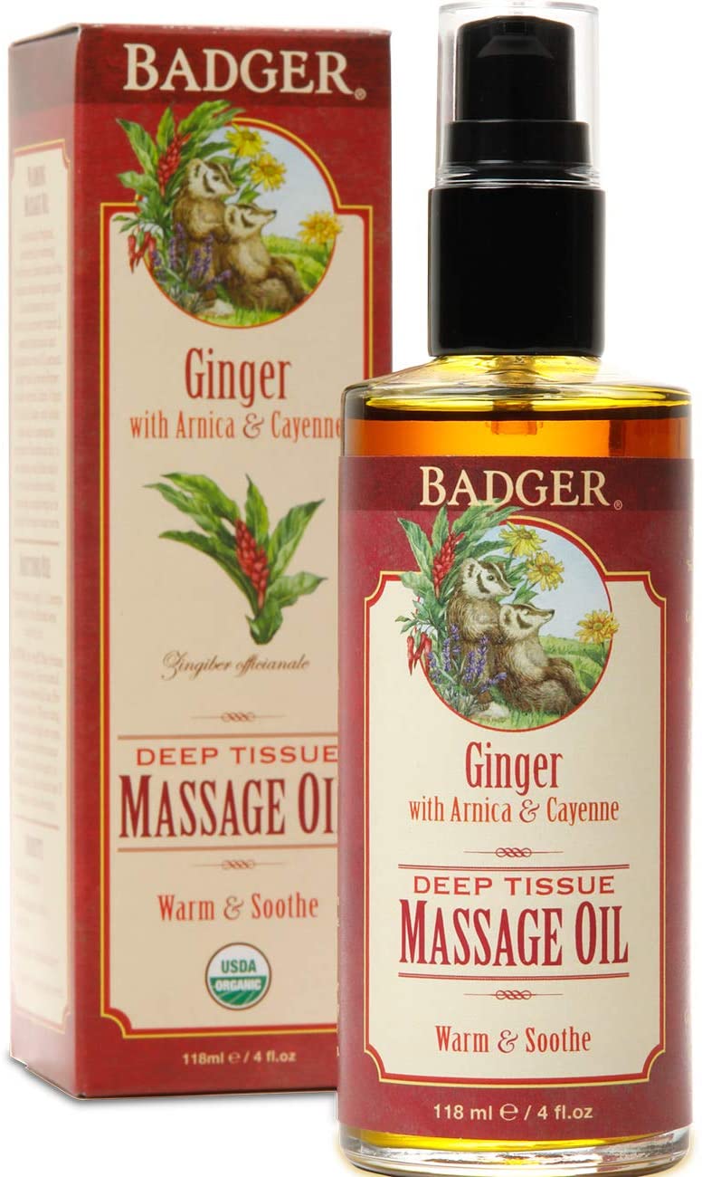 ginger deep tissue organic massage oil | badger