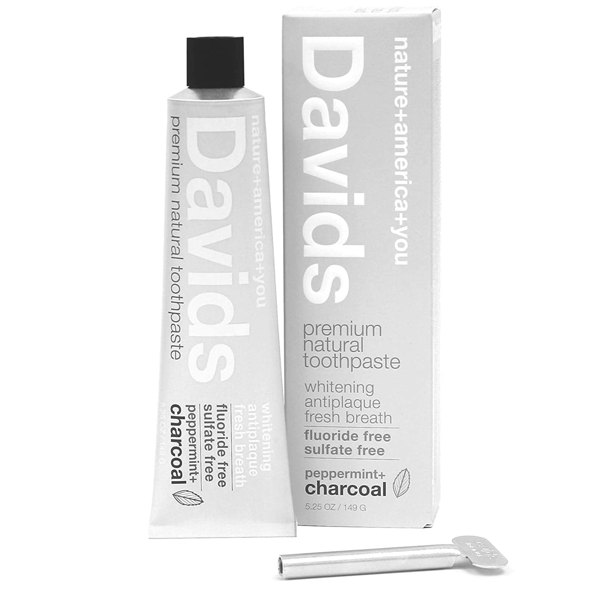 David's toothpaste peppermint and charcoal, packaging