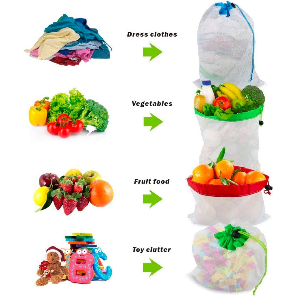 Reusable Produce Mesh Bags | Set of 12