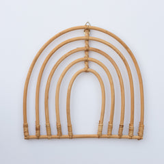 handmade rainbow rattan wall decor