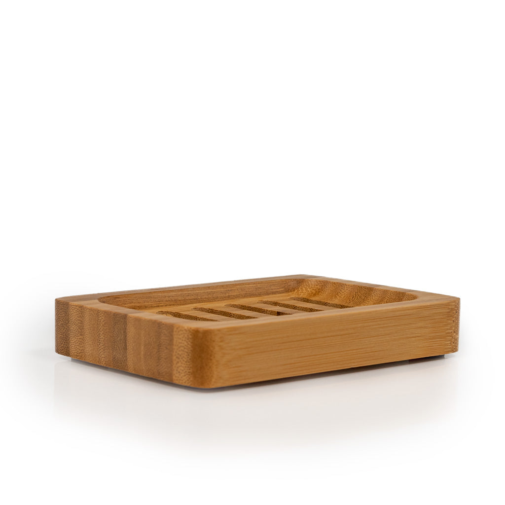 wooden soap dish - slatted - rectangular