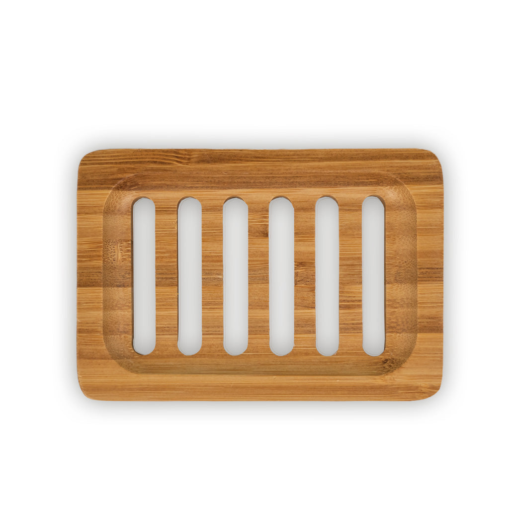 wooden soap dish - slatted - rectangular