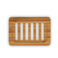 wooden soap dish - slatted - rectangular