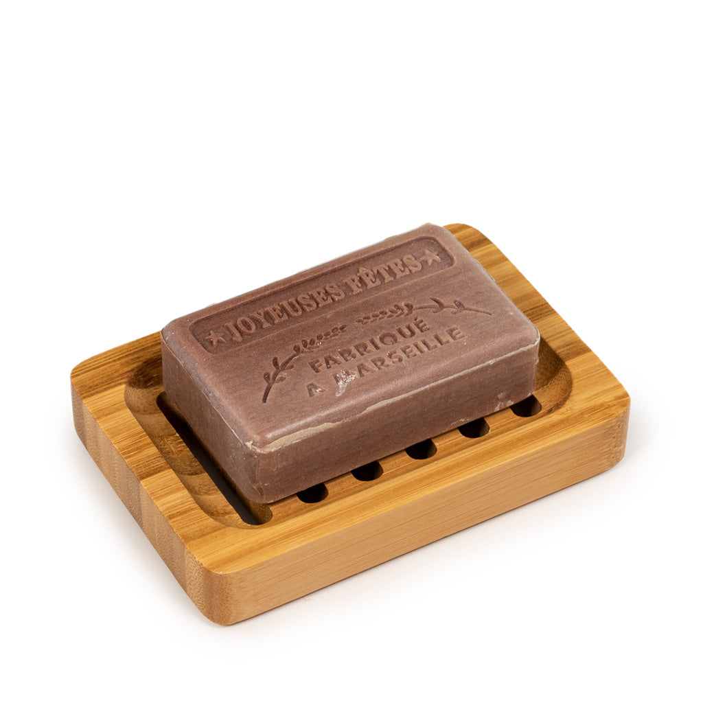 wooden soap dish - slatted - rectangular