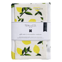 swedish sponge cloth and tea towel citrus gift set