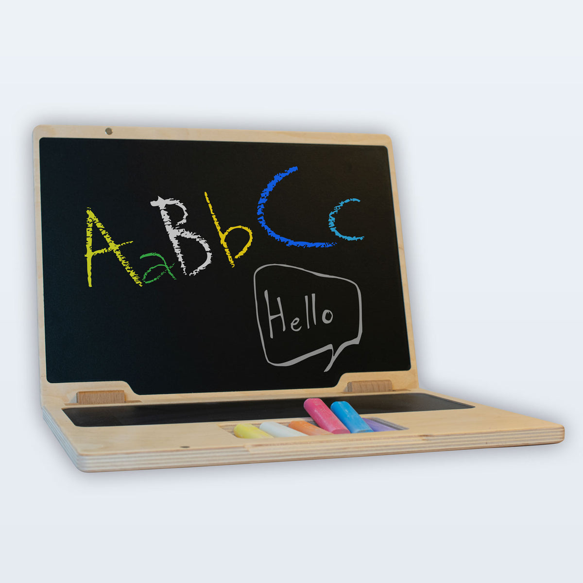 handmade wooden chalkboard laptop toy/decoration